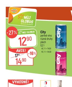 City perlivé víno plech 0,2 l