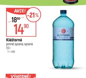 Kláštorná jemně sycená, sycená