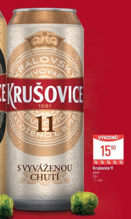 Krušovice 11 plech 0,5 l