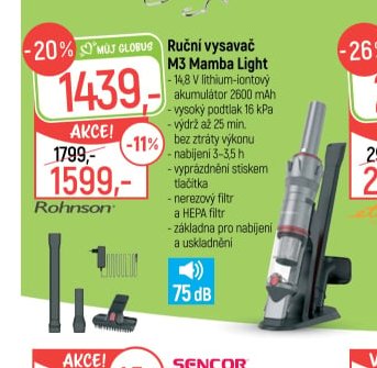 Ruční vysavač M3 Mamba Light