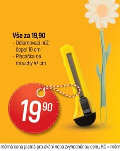 Vše za 19,90 (Odlamovací nůž, Plácačka na mouchy)