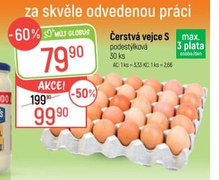 Čerstvé vejce S 30 ks