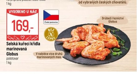 Selská kuřecí křídla marinovaná Globus