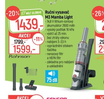 Ruční vysavač M3 Mamba Light