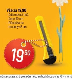 Vše za 19,90 (Odlamovací nůž, Plácačka na mouchy)