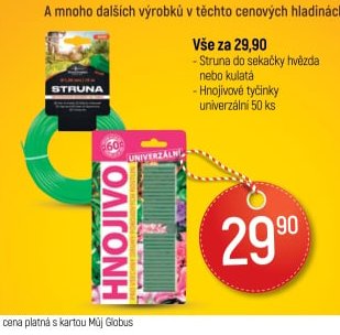 Vše za 29,90 (Struna, Hnojivové tyčinky)