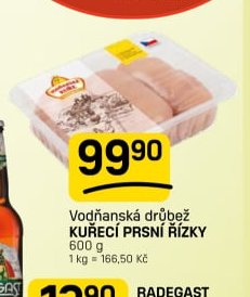Vodňanská drůbež KUŘECÍ PRSNÍ ŘÍZKY 600 g