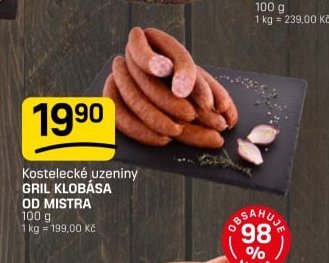 Kostelecké uzeniny GRIL KLOBÁSA OD MISTRA