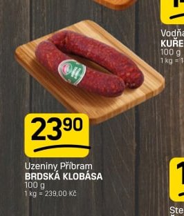 Uzeniny Příbram BRDSKÁ KLOBÁSA