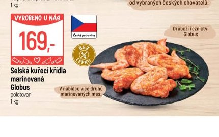 Selský kuřecí křídla marinovaná Globus