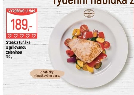 Steak z tuňáka s grilovanou zeleninou