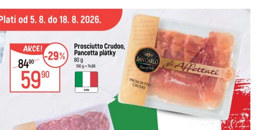 Prosciutto Crudo, Pancetta plátky