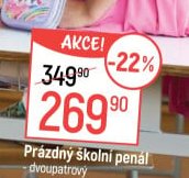 Prázdný školní penál