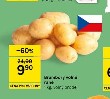 Brambory volné rané