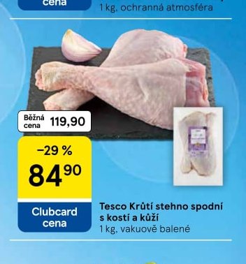 Tesco Krůtí stehno spodní s kostí a kůží 1 kg
