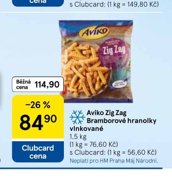 Aviko Zig Zag Bramborové hranolky 1,5 kg