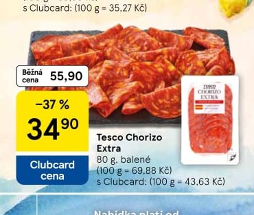 Tesco Chorizo Extra 80 g