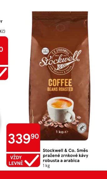 Stockwell & Co. Směs pražené zrnkové kávy robusta a arabica