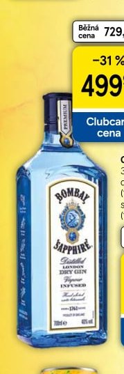Bombay Sapphire London Dry Gin 40 %, 0,7 l