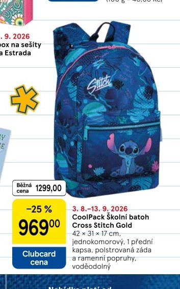 CoolPack Školní batoh Cross Stitch Gold