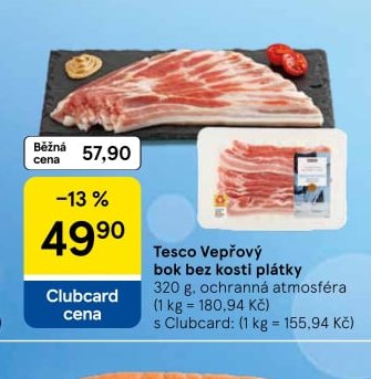 Tesco Vepřový bok bez kosti plátky