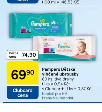 Pampers Dětské vlhčené ubrousky