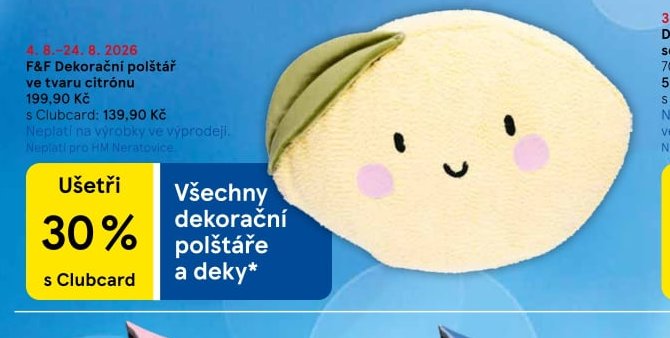 F&F Dekorační polštář ve tvaru citrónu