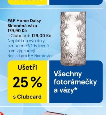 F&F Home Daisy Skleněná váza