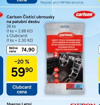 Carlson Čisticí ubrousky na palubní desku