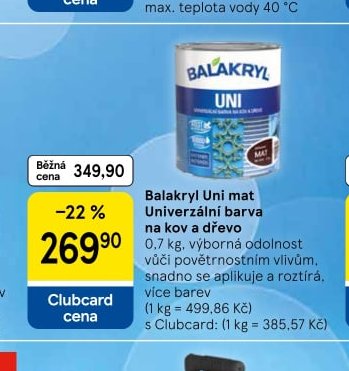 Balakryl Uni mat Univerzální barva