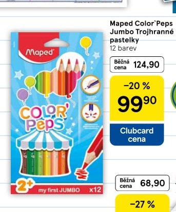 Maped Color'Peps Jumbo Trojhranné pastelky 12 barev