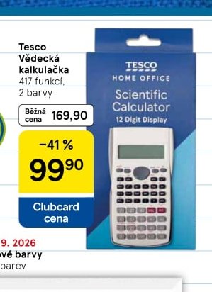 Tesco Vědecká kalkulačka 417 funkcí, 2 barvy