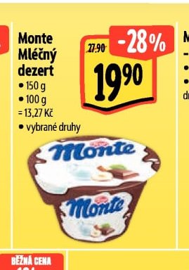 Monte Mléčný dezert