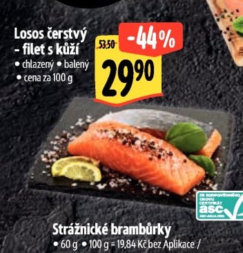Losos čerstvý - filet s kůží