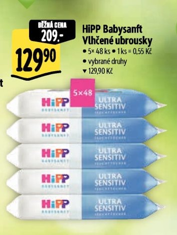 HiPP Babysanft Vlhčené ubrousky
