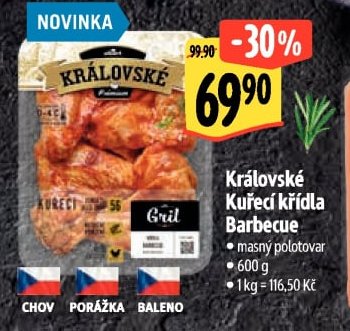 Královské Kuřecí křídla Barbecue