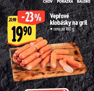 Vepřové klobásky na gril