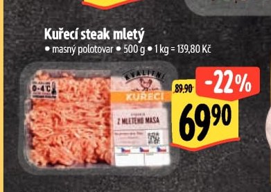 Kuřecí steak mletý