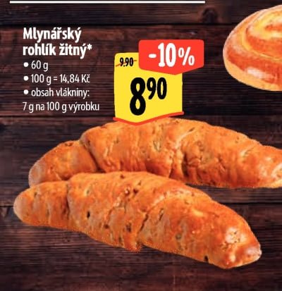 Mlynářský rohlík žitný