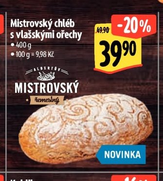 Mistrovský chléb s vlašskými ořechy