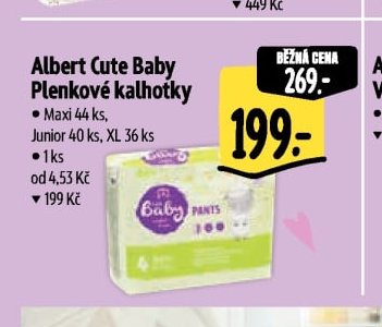 Albert Cute Baby Plenkové kalhotky