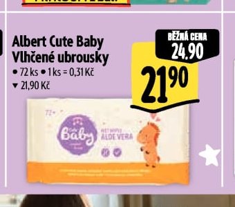 Albert Cute Baby Vlhčené ubrousky