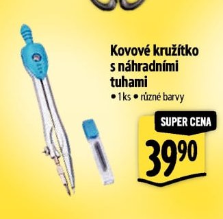 Kovové kružítko s náhradními tuhami