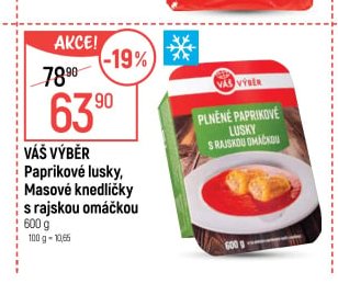 Váš Výběr Paprikové lusky, Masové knedlíčky s rajskou omáčkou