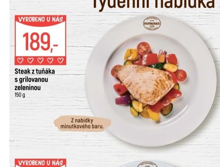 Steak z tuňáka s grilovanou zeleninou