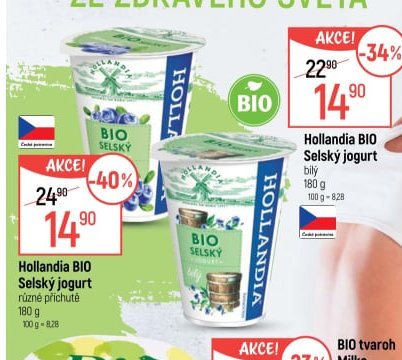 Hollandia BIO Selský jogurt bílý 180 g
