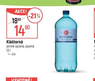 Kláštorná jemně sycená, sycená