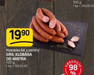 Kostelecké uzeniny GRIL KLOBÁSA OD MISTRA