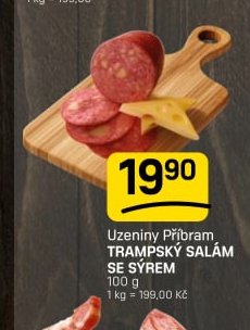 Uzeniny Příbram TRAMPSKÝ SALÁM SE SÝREM
