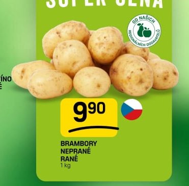 Brambory neprané rané